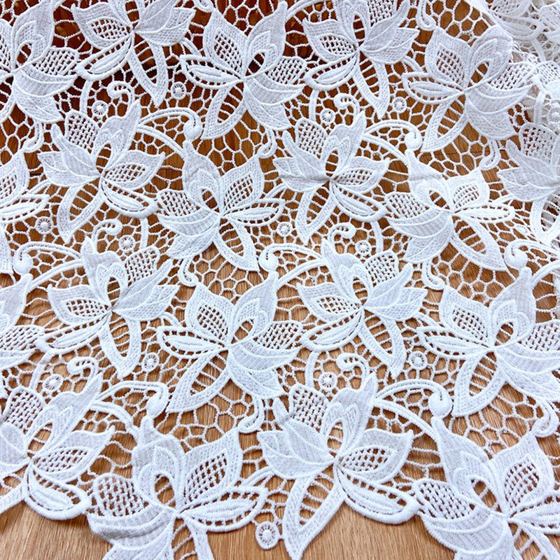 Lace Fabric Milk Silk Double Edge Polyester for Apparel Wholesale Supp 5